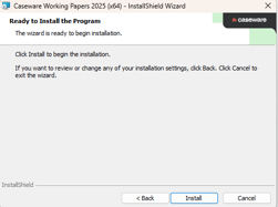 Caseware Program Installation of Caseware Working Papers